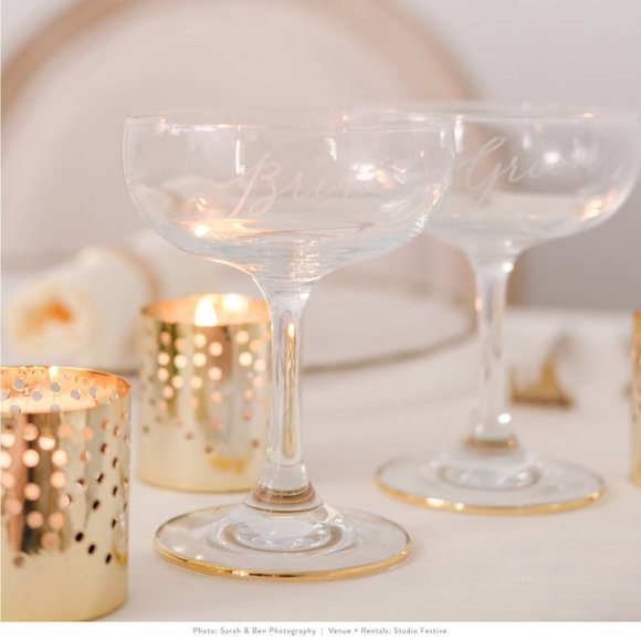 Nice Gift Option! Bride & Groom #Shop Bride & Groom ChampagneToasting 🥂 Gold
